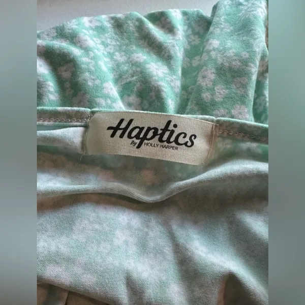 EUC Haptics by Holly Harper Mint Green & White Floral Tie Babydoll dress size 1X - Image 5