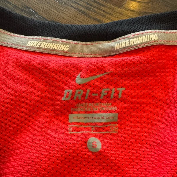 Nike Running Women's Vivid coral Red and Black Tee - Image 3