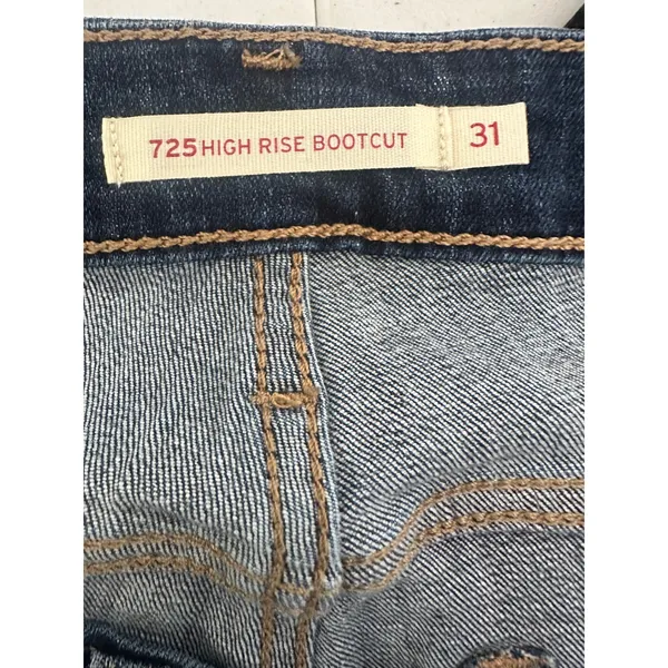 Levi 725 High Rise Bootcut Womens 31 Blue Denim Stretch Classic Casual‎ - Image 7