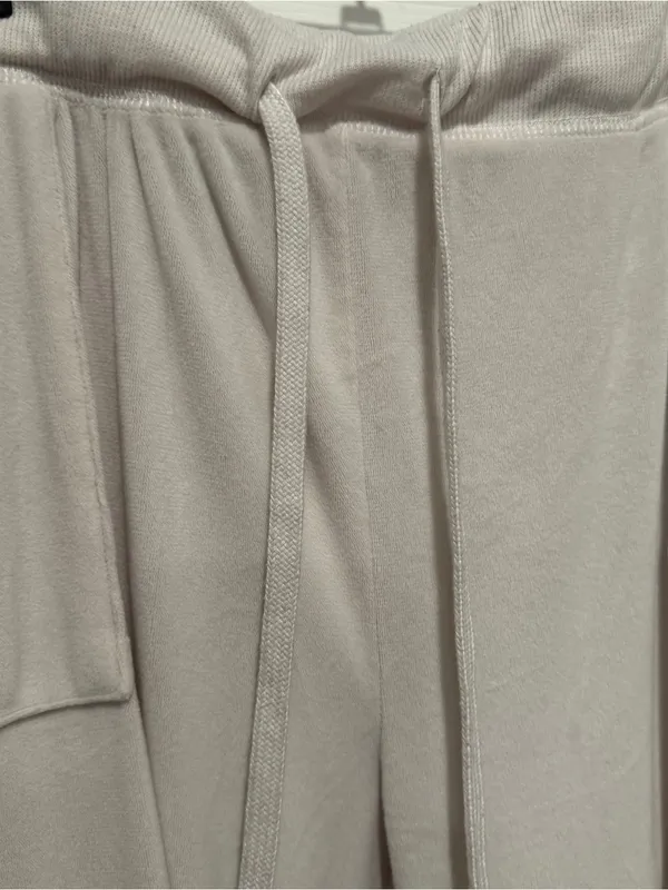 Juicy Couture Ivory Velour Rhinestone Wide Leg Sleep Pants XL Y2K - Image 3