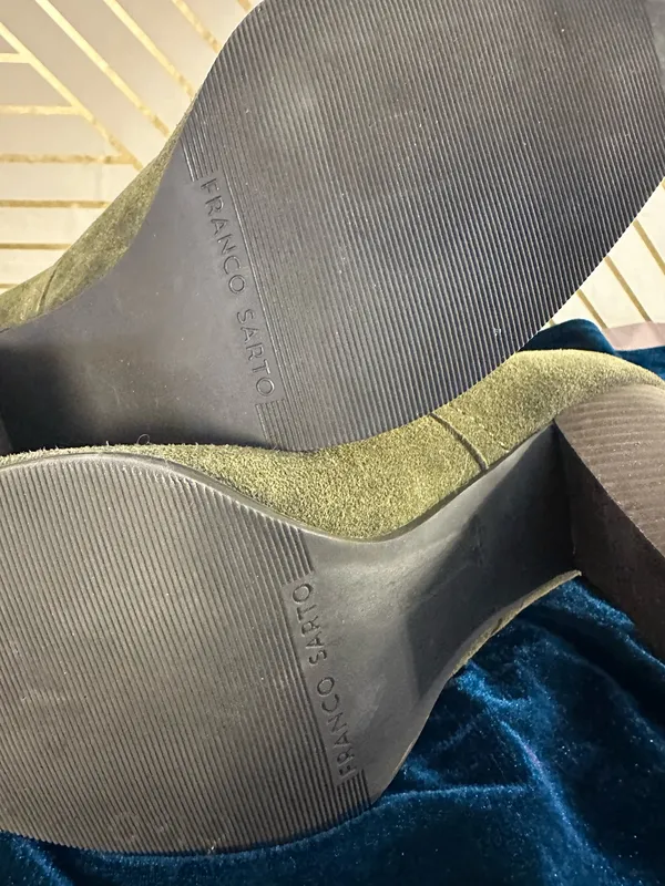 Franco Sarto Olive green suede booties - Image 3
