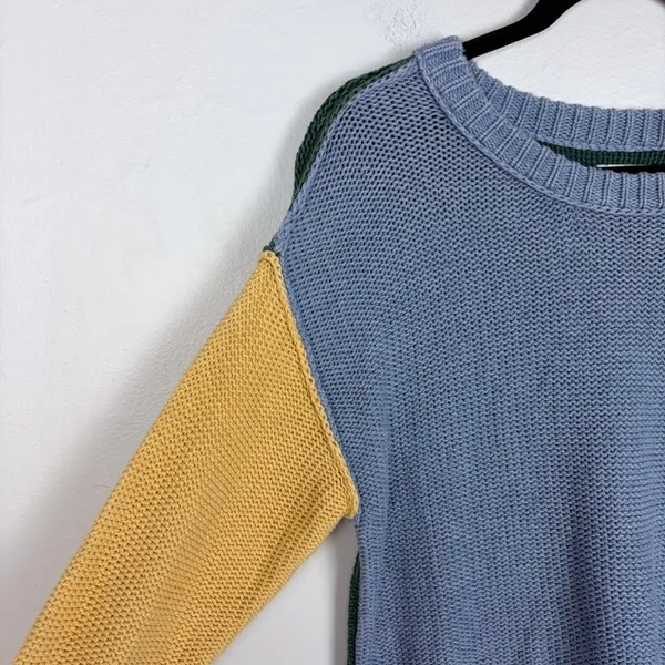 American Eagle Colorblock Easy Crewneck Sweater Cotton‎ Knit Summer Size XS - Image 3