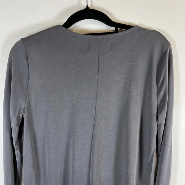 Abercrombie & Fitch‎ Womens Grey Long Sleeve Pocket Tunic Top Medium T-Shirt - Image 7