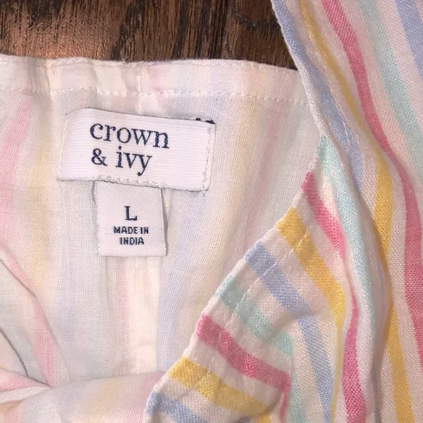 Crown and Ivy pastel striped maxi dress size large - Image 4