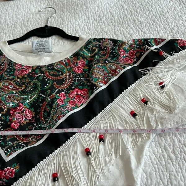 ✨ Vintage‎ Hazelwood Exclusive Women’s White Western Fringe Top Small - Image 9