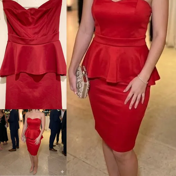 Stunning Cameo USA Strapless Peplum Mini Dress size M - Image 2