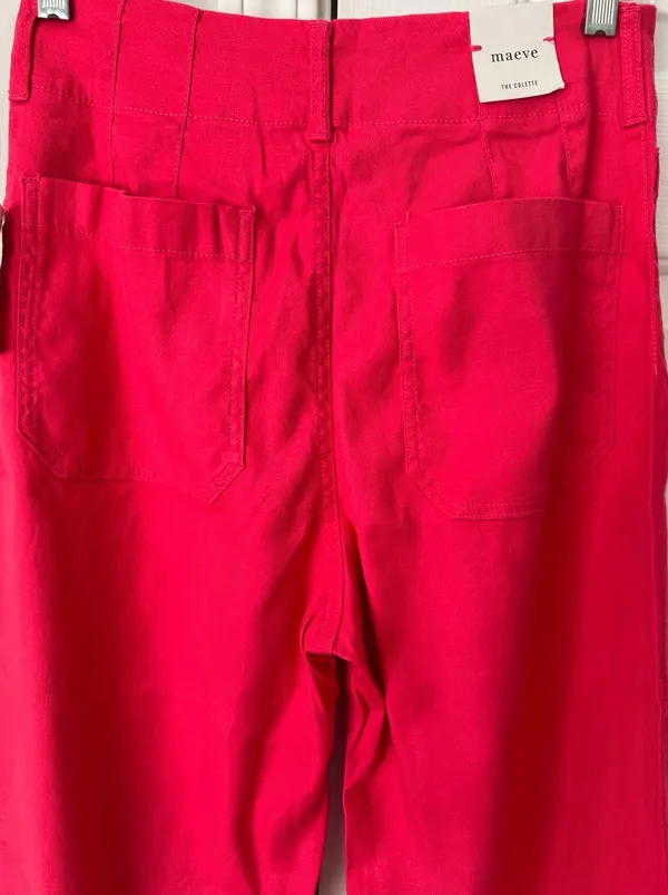 Anthropologie Maeve The Colette Wide-Leg Cropped Linen Pants, Size 26 - Image 11