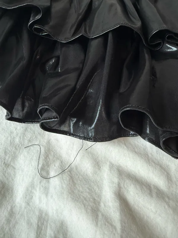 Boutique Black Ruffled Mini Skirt - Image 5