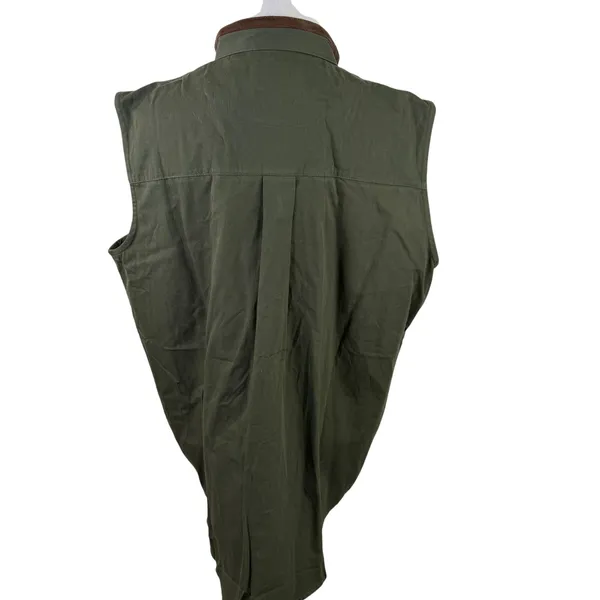 King Ranch Women's Green with Leather Trim Button Up Shirt NWT Size XL - Image 4
