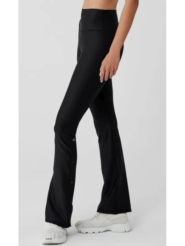 Alo Airlift High-Waist Game Changer Leggings Black Hi-Rise Button Bootcut Flare - Image 4
