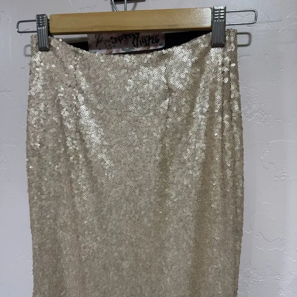 Lulus Rose Gold Sequins Mermaid Skirt XS - Image 2