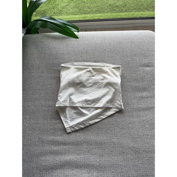 Intimately Free People White Handkerchief‎ Hem Tube Top Strapless Crop Top Small - Image 2