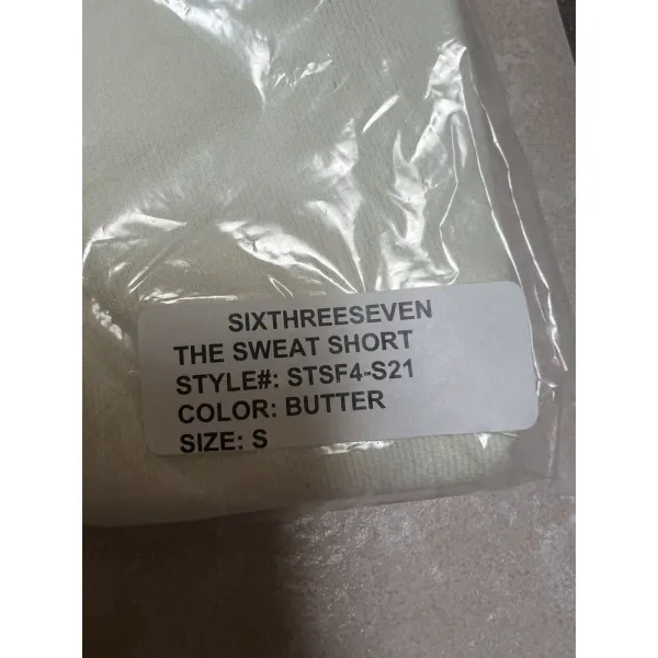 SIXTHREESEVEN / the‎ Sweatshort / Color Butter Pale Yellow Beige /Size S /NWT - Image 2