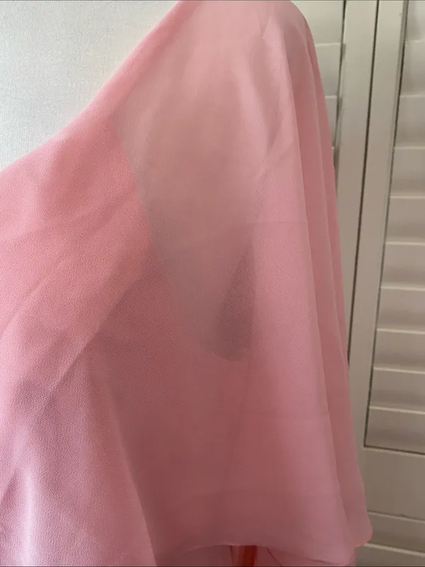 AW Bridal Pink V-Neck Maxi Dress with Flutter Overlay Size 14 - Image 5