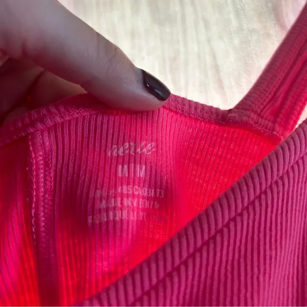 Aerie Ribbed Corset Bodycon Mini Dress‎ in Hot Pink Neon Size M - Image 5