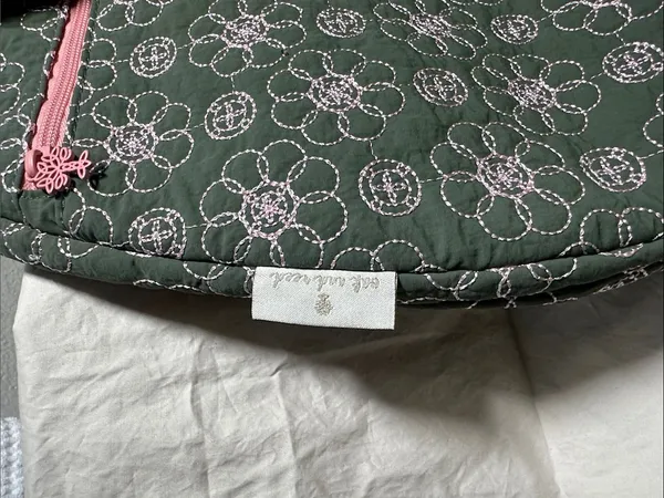 Quilted Olive Green Floral Crossbody Bag with Pink Trim by Oak and Reed. new - Image 9