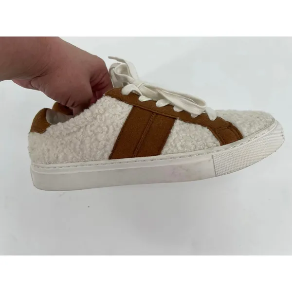 J. Crew Striped Sherpa Road Trip Sneakers Size 6.5 Preppy Classic‎ Academia - Image 4