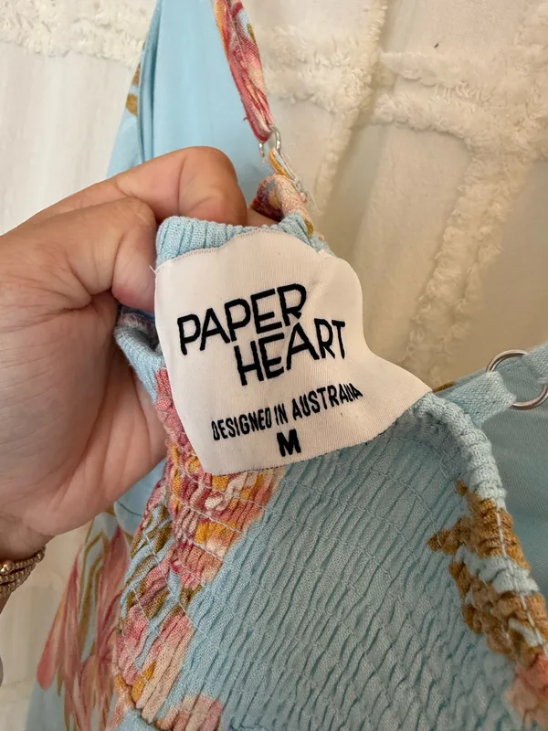 Paper Heart Maxi Dress Teal Floral - Image 5