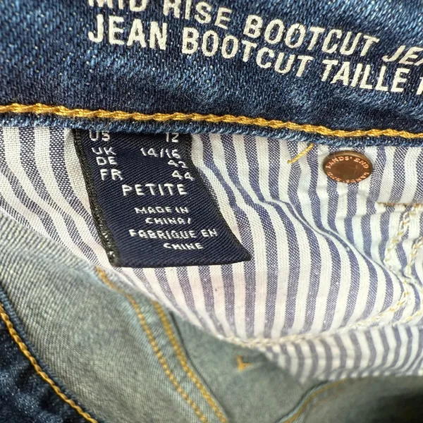 Lands' End Size 12 Mid Rise‎ Bootcut Jeans Denim Pants Blue Not Distressed - Image 5