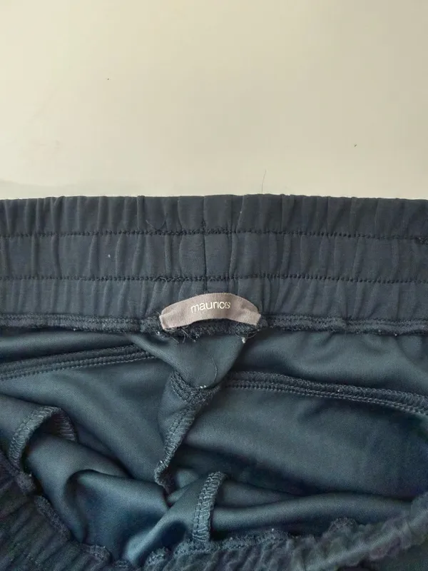 Maurices Scuba Knit Wide Leg Sweatpants Dark Blue Green High Rise - Image 11