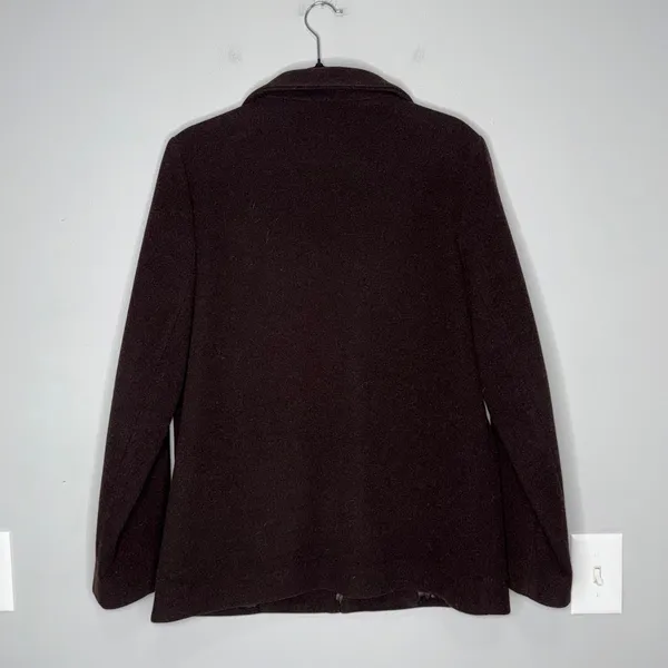 Eileen Fisher Wool‎ Jacket Womens Small Brown Excellent Italian Fabric Zip Up - Image 4