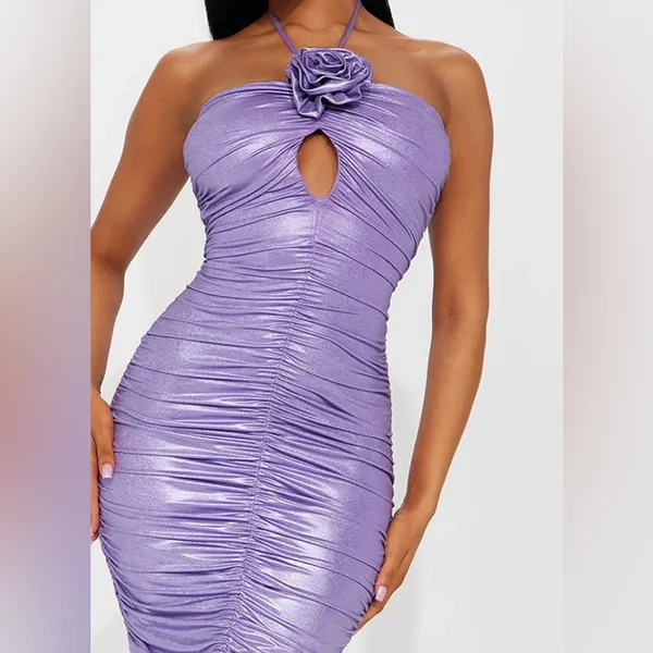 Metallic Midi Dress - Image 3
