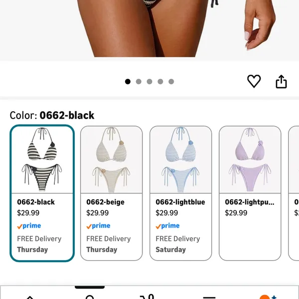 Zaful Black and white striped crochet bikini - Image 2