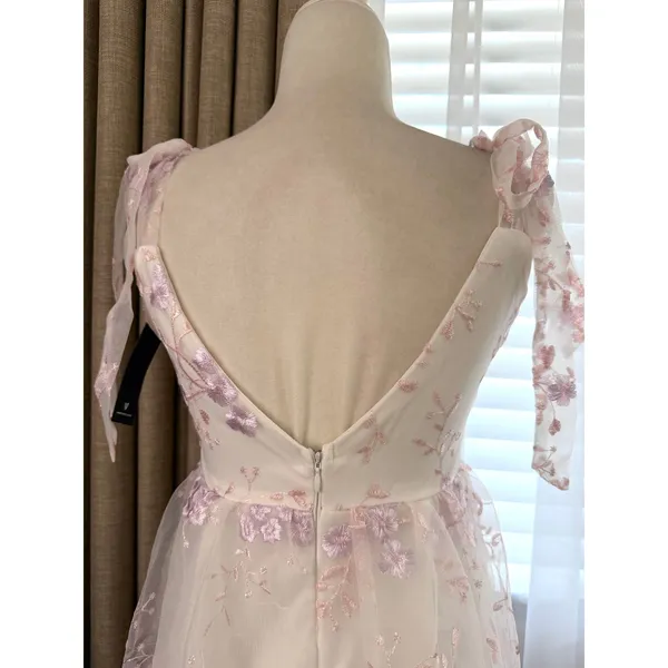 Lulus Distinctly Sweet White Floral Embroidered Tie-Strap Midi Dress - Image 10