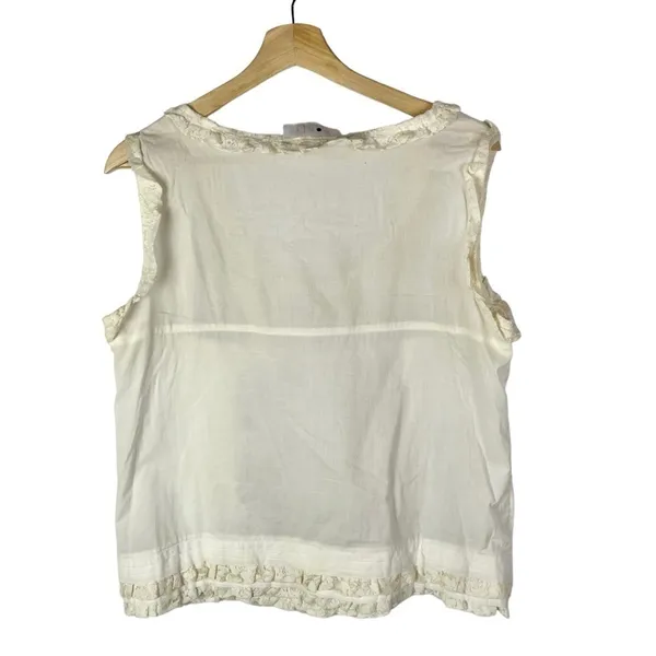 Boutique Cory White Lace‎ Embroidered Scoop Neck Tank Top M - Image 2