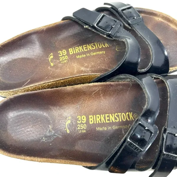 Birkenstock Ibiza Birko-Flor Slide Sandals Black Patent Size 39 US‎ 8 - 8.5 - Image 7