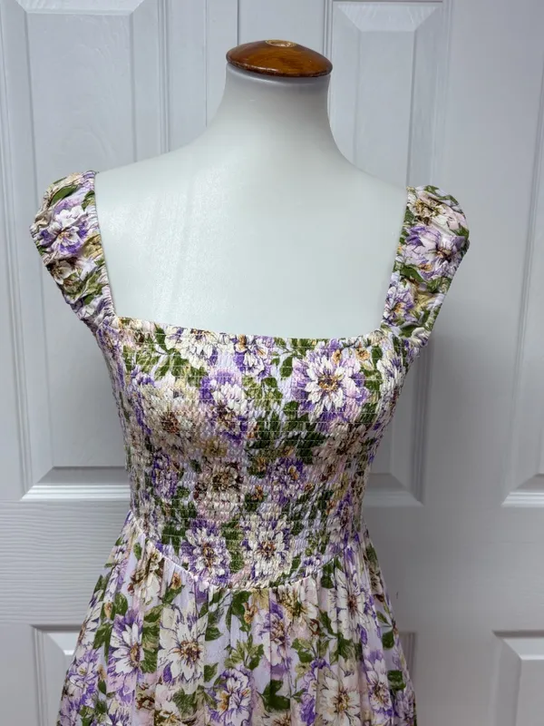 Sky to Moon Purple Floral Mini Dress - Size‎ S. - Image 2