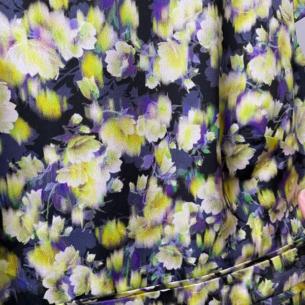 J.Crew Cottage Coquette 6 Yellow‎ Purple Floral Dress Impressionist Print - Image 4