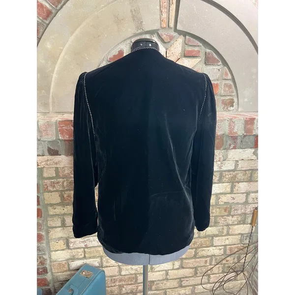 cardigan velour velvet black vintage - Image 6