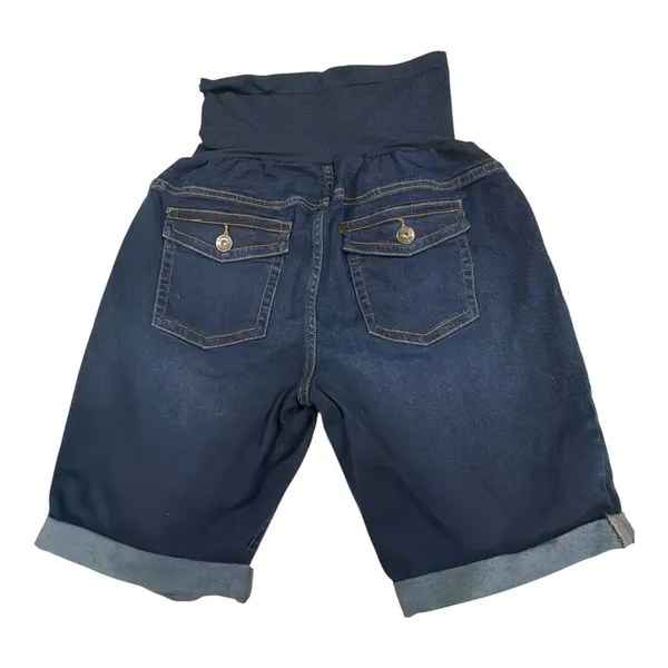 Indigo Blue Maternity Cuffed Denim Bermuda Shorts sz LG, nwt - Image 3