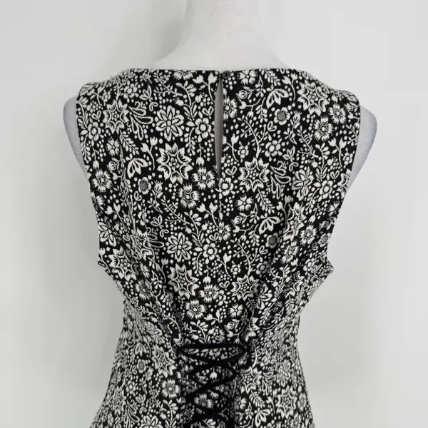 Anthropologie Vanessa‎ Virginia Top Large Black Floral Corset Back Cottagecore - Image 7