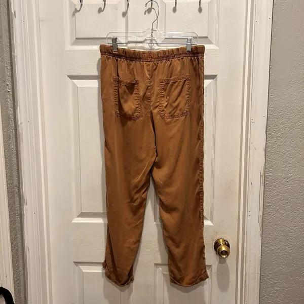 Cynthia Rowley Womens Large Rust Brown 100% Lyocell Elastic‎ Waist Jogger Pants - Image 6