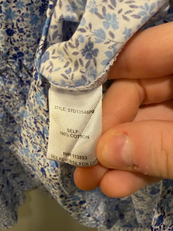 SugarLips Carmine Floral Rock A By Trapeze Mini Dress Blue and White - Image 7