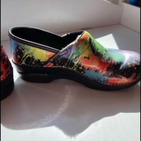 Dansko Paint Splatter Splotchwork Professional Mules Slip‎ On Clogs Work Shoes - Image 8