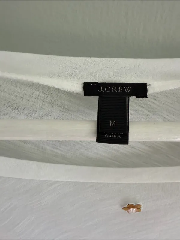 J. Crew Embellished White Tee - Image 3