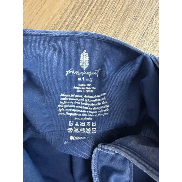 Free People New FP Movement Good‎ Karma Deep Navy Blue Sports Bra Leggings Set - Image 7