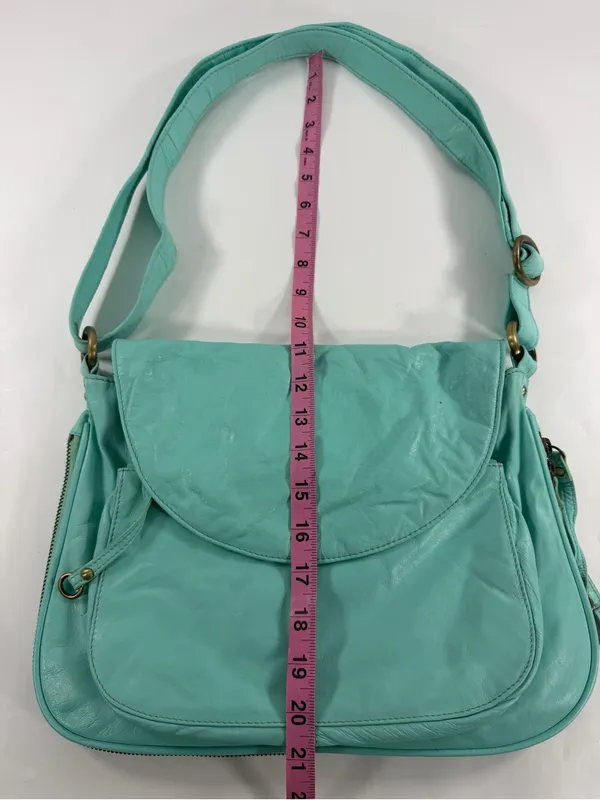 Latigo Turquoise Teal Leather Messenger Bag Y2K Boho Shoulder Crossbody Purse‎ - Image 10