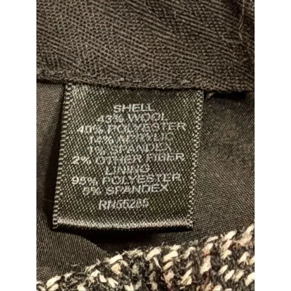 Express Editor Grey Herringbone Wool Blend Straight Leg Pants Size 6R (6678) - Image 9