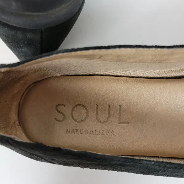 SOUL Naturalizer Lindsay‎ Womens Shoes Size 9 Black Suede Leather Slip On Flats - Image 6