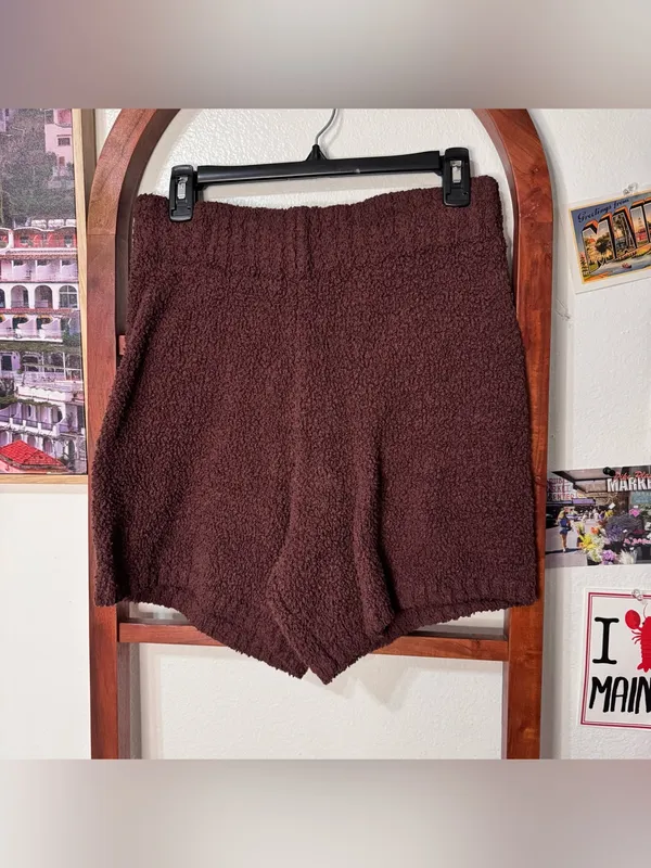 Skims cozy knit Sherpa shorts garnet - Image 3