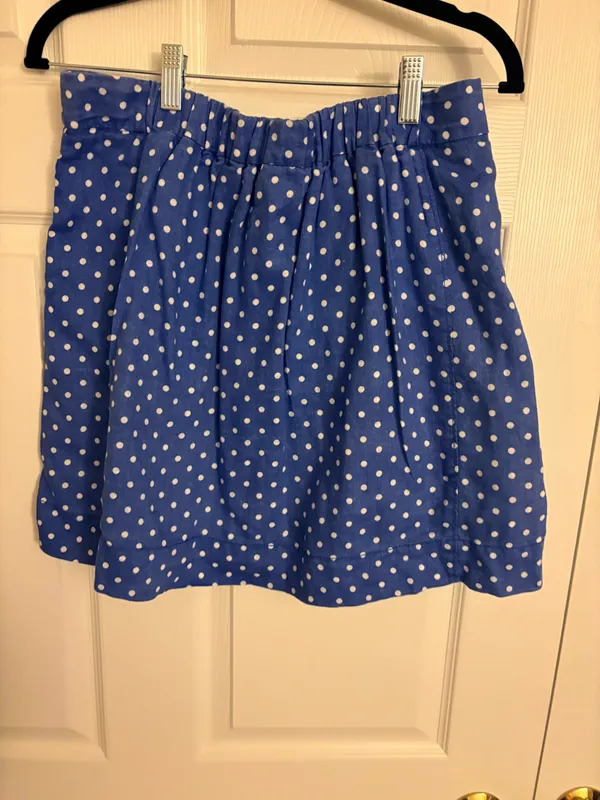 J.Crew Skirt Mini Blue Polka White Dot 6 - Image 4
