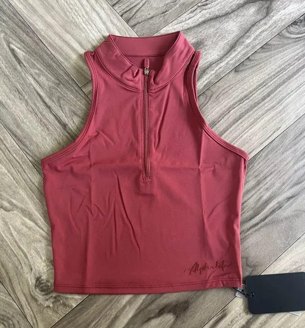 Pulse Zip Tank - Tartan Red Size Small - Image 4