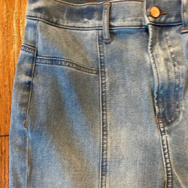 Express super high rise skinny seam front raw hem jeans 4 - Image 8