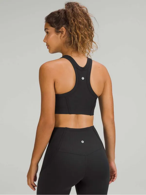 Lululemon Ribbed Nulu High-Neck Yoga Bra | Black - Image 2