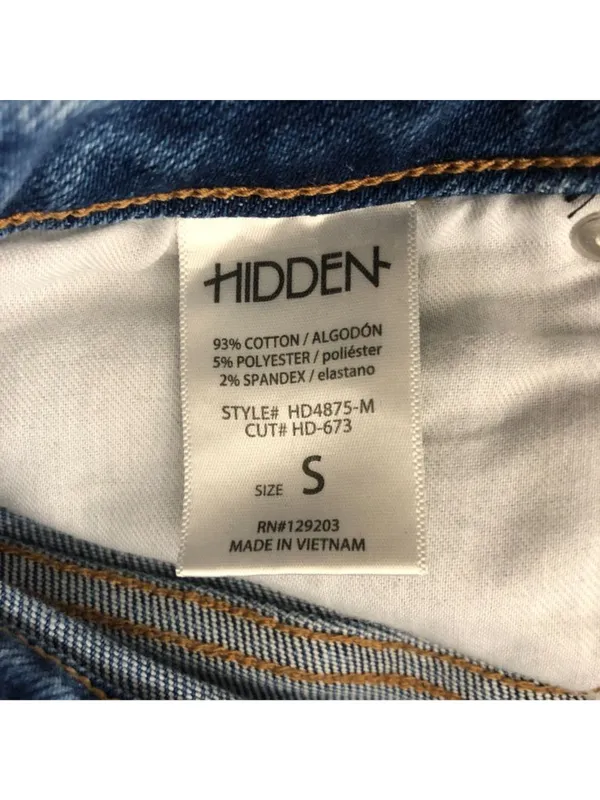 Hidden Womens Shorts Denim Cutoff Button Fly Stretch S Blue - Image 4