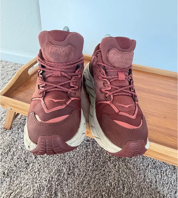 Hoka Anacapa Gototex Megagrip Women’s 9 B Trainers Sneakers Maroon Coral - Image 5